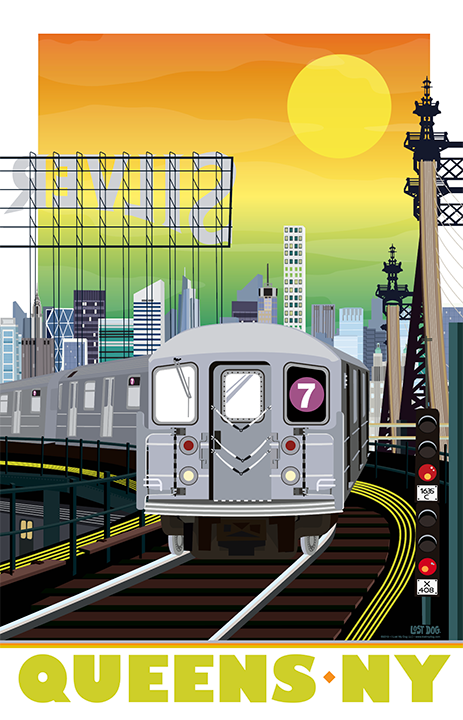 Queens, 7 Train Illustration