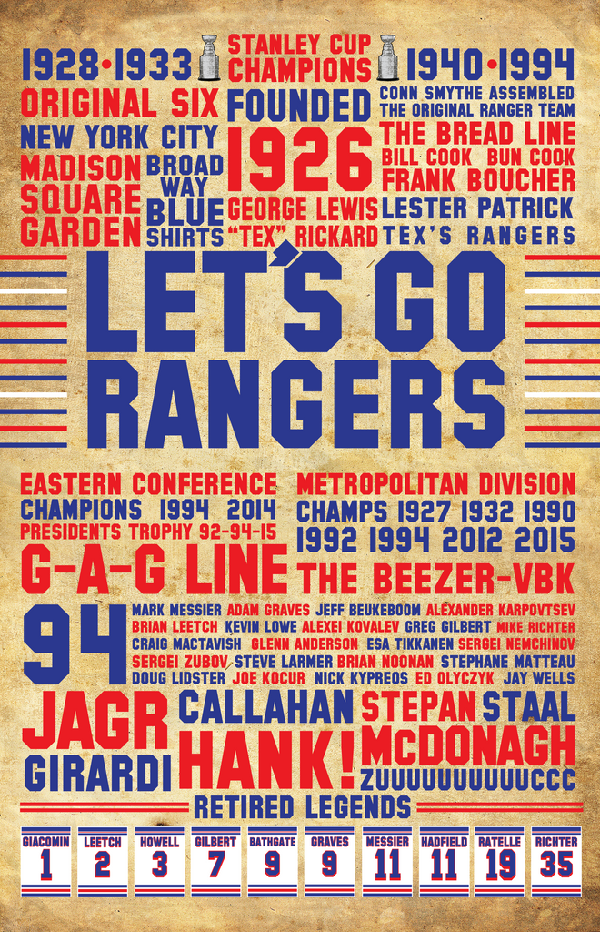 Lets Go Rangers Vintage Poster – LOST DOG Art & Frame