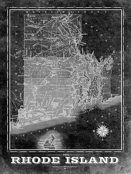 Rhode Island Vintage Remixed Map