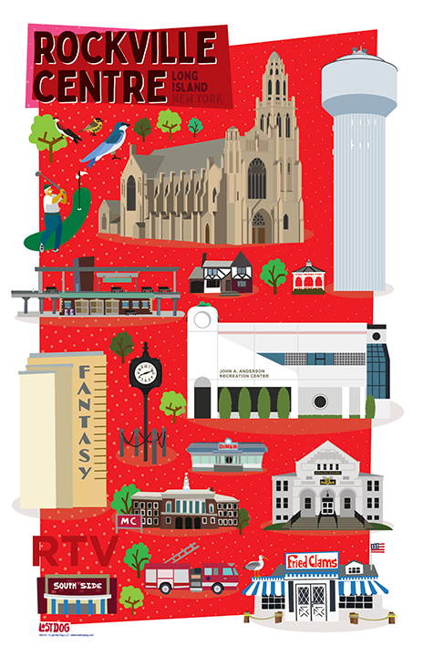 Rockville Centre Landmarks Poster