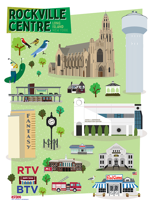 Rockville Centre Landmarks Poster