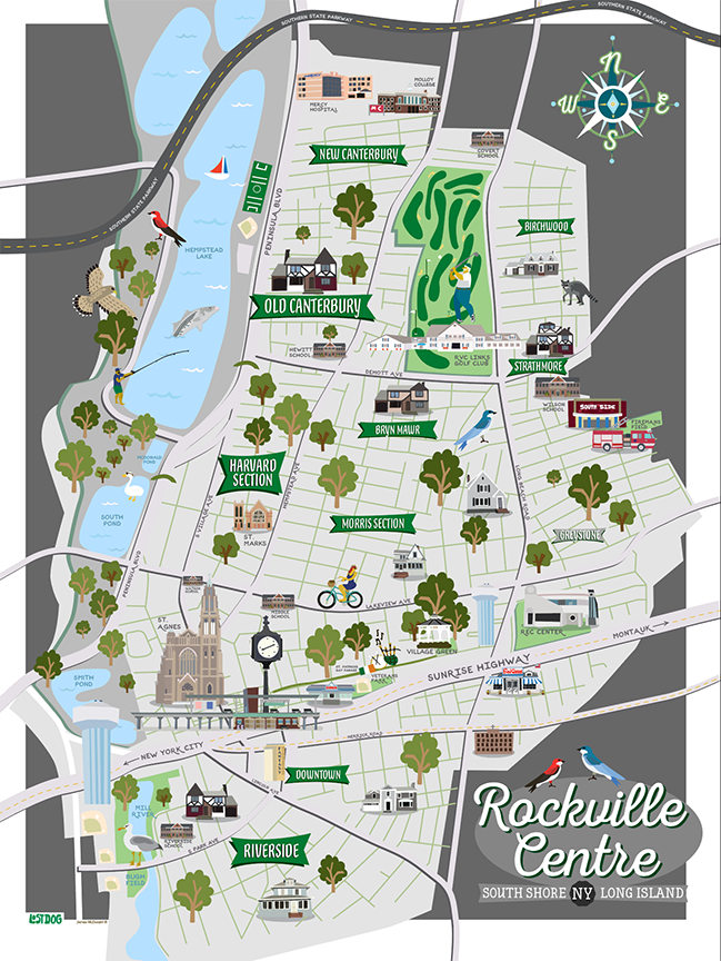 Rockville Centre Illustrated Map