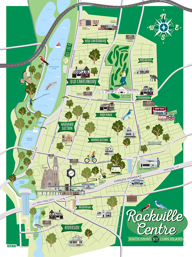 Rockville Centre Illustrated Map