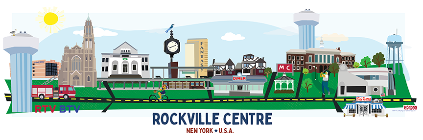 Rockville Centre Skyline Illustration