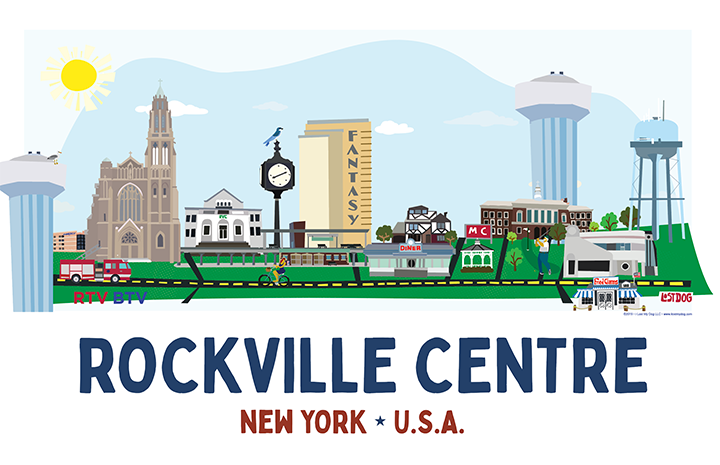 Rockville Centre Skyline Illustration