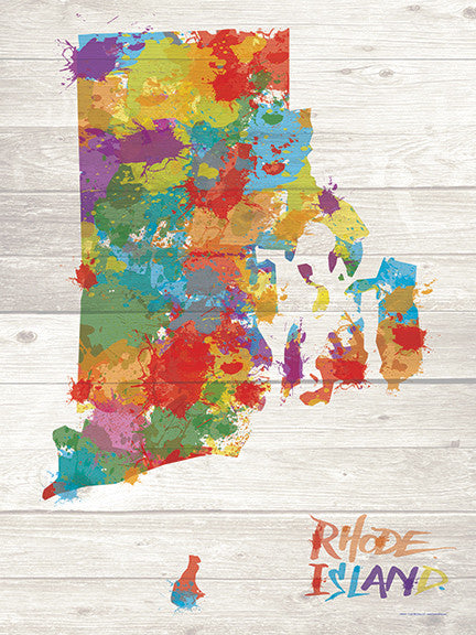 Rhode Island Paint Splatter Silhouette