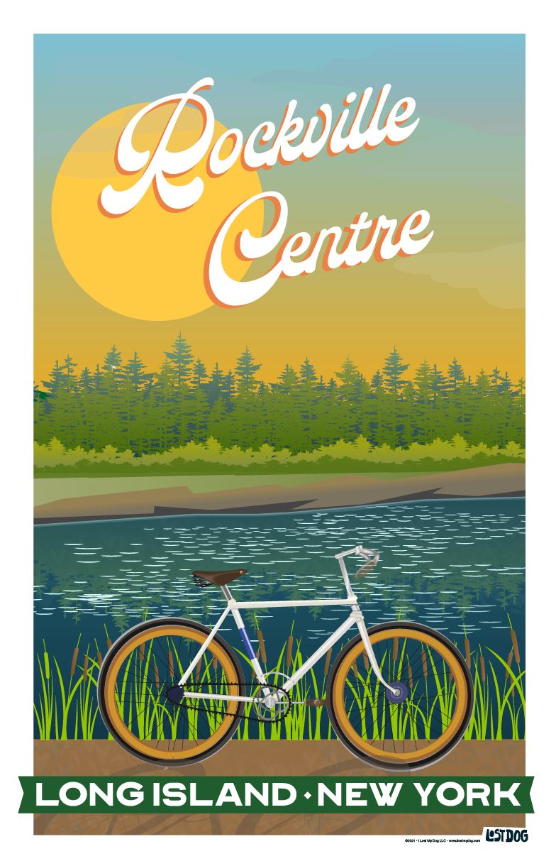 版画 リトグラフ「BICYCLE 」 Rockville_centre_bike_ride_11x