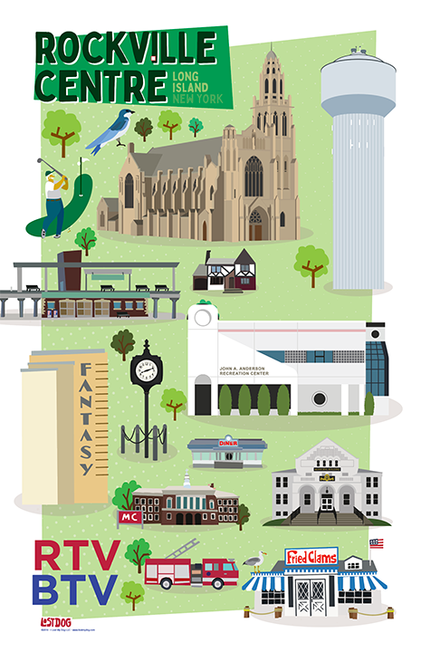 Rockville Centre Landmarks Poster