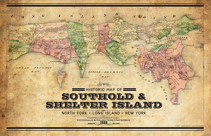 Northfork - Southold and Shelter Island Vintage Map