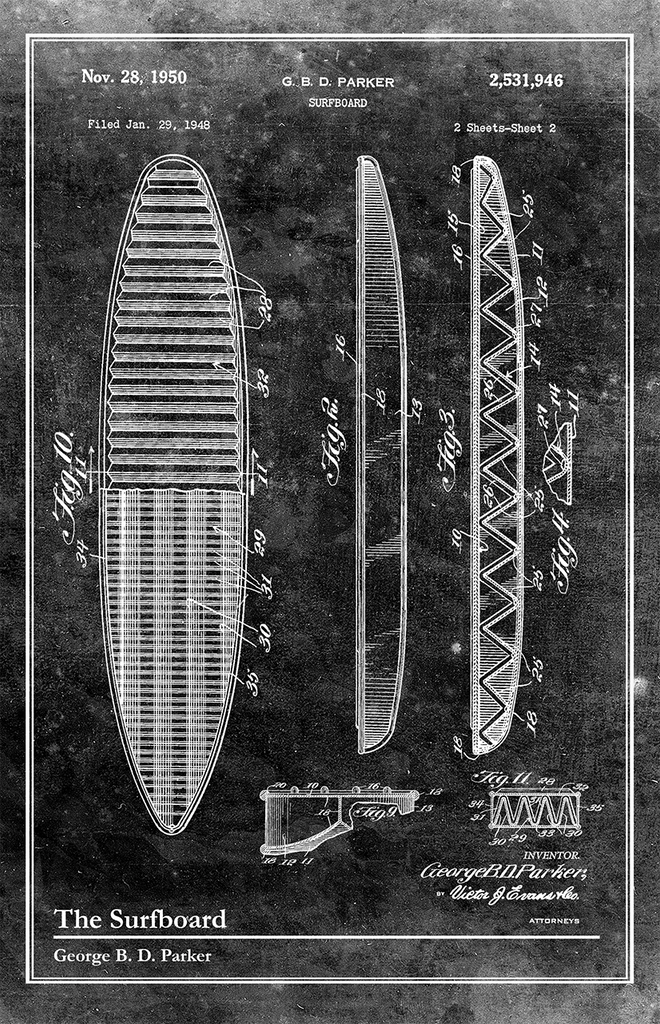 Surfboard-Patent Invention Art