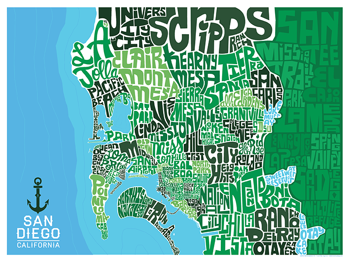 San Diego Type Map