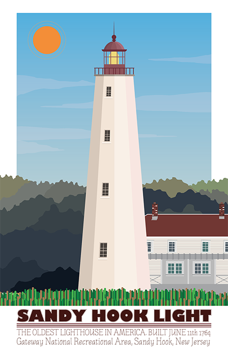 Sandy Hook Light Lighthouse Illustration