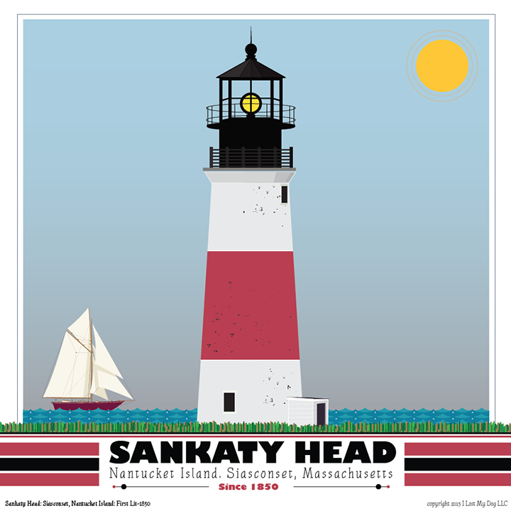 Sankaty Head Light Lighthouse Illustration