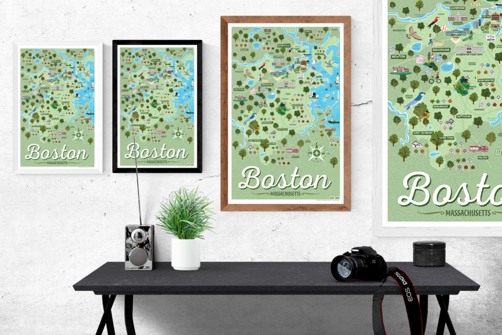 Boston Massachsuetts Illustrated Map