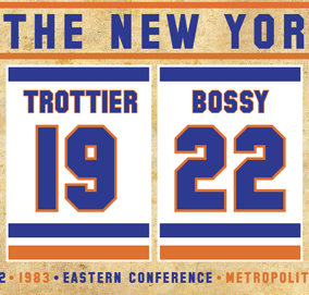  New York Islanders NHL Set of Six Vintage Hockey Jersey Posters  - Barzal, Goring, Smith, Potvin, Bossy, Trottier - 8x10 Poster Prints:  Posters & Prints