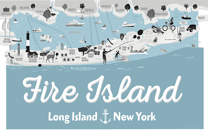 Fire Island Illustrated Map