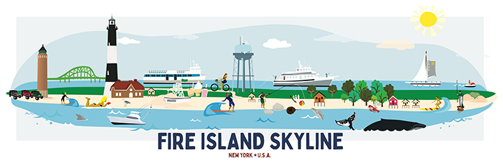 Fire Island Skyline Illustration