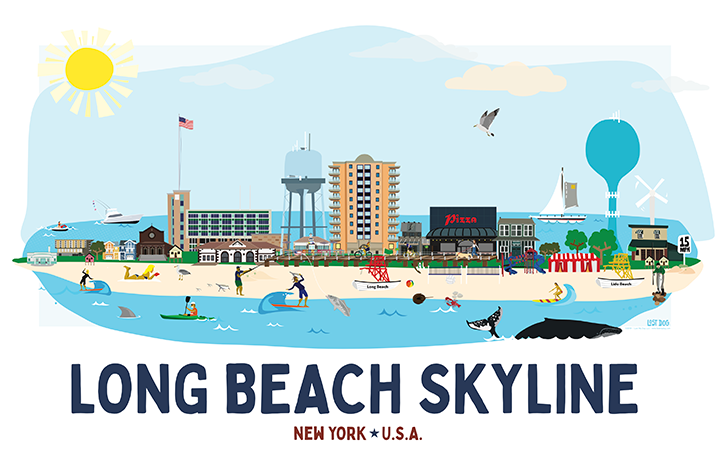 Long Beach Skyline Illustration