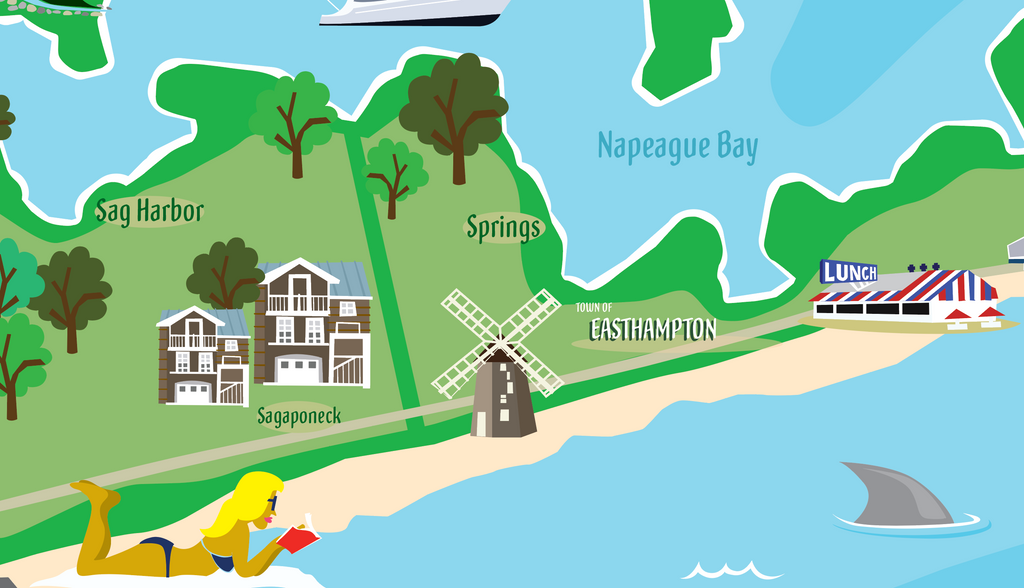 Long Island Illustrated Map