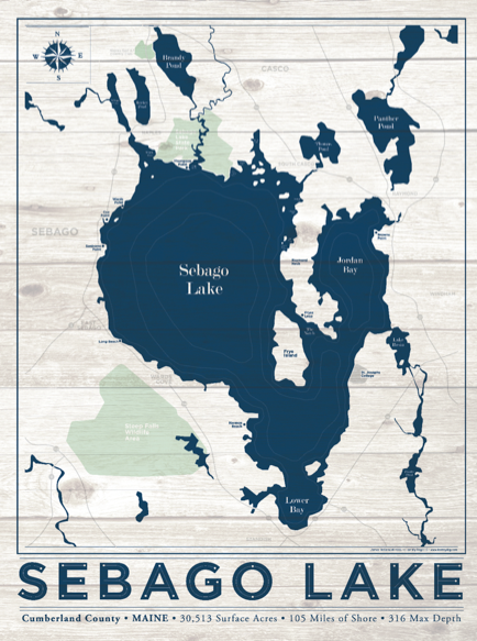 Sebago Lake Nautical Map