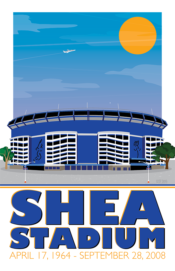 Shea Stadium Illustration – LOST DOG Art & Frame