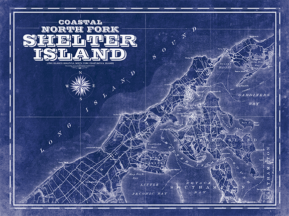 Shelter Island Vintage Remixed Map