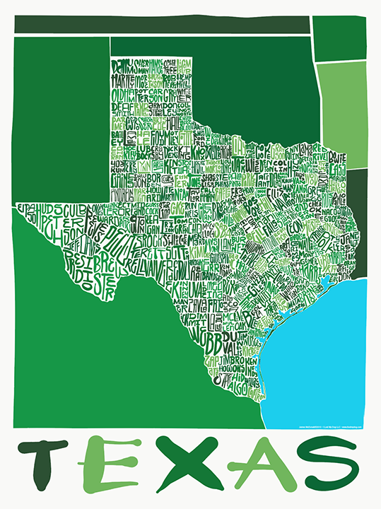 Texas Counties Type Map