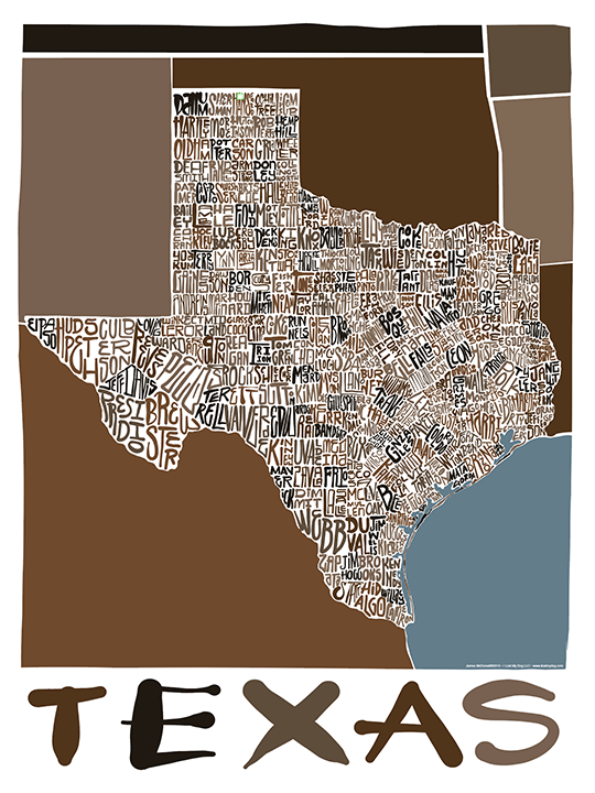 Texas Counties Type Map
