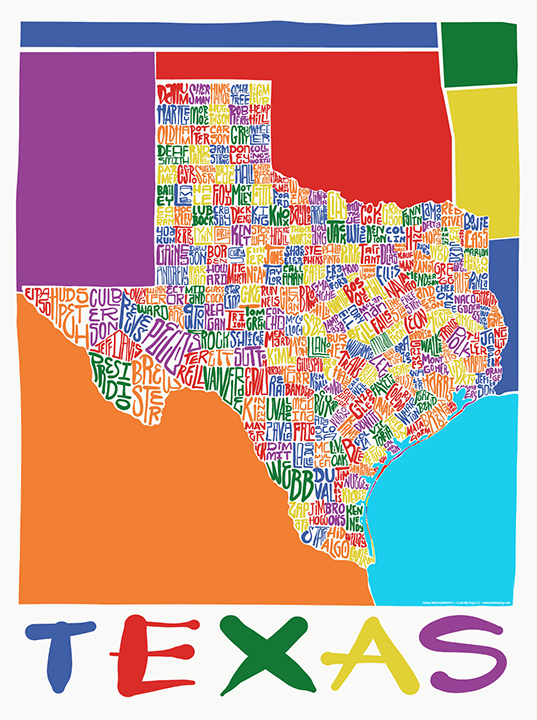 Texas Counties Type Map