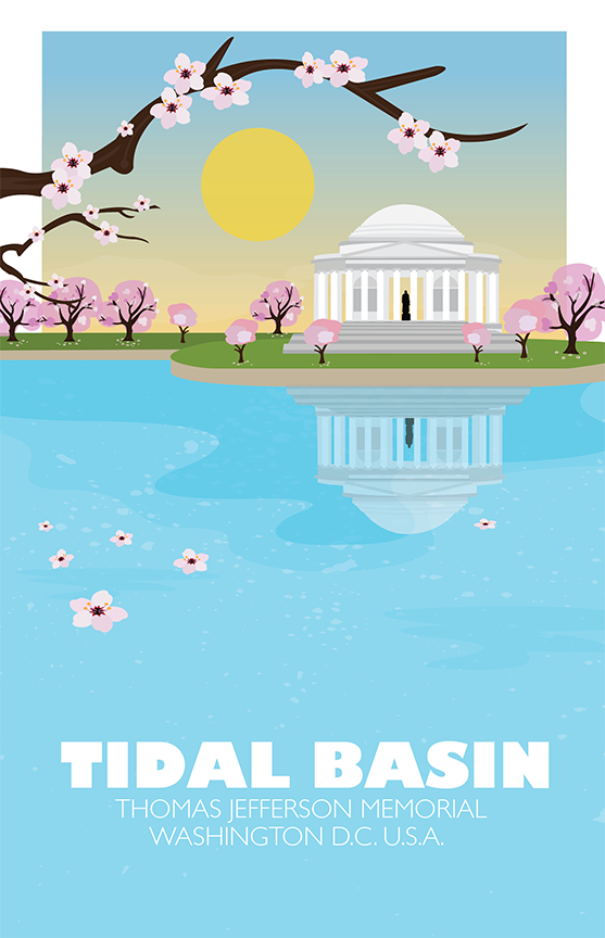 Thomas Jefferson Memorial, The Tidal Basin, Washington D.C. Illustration