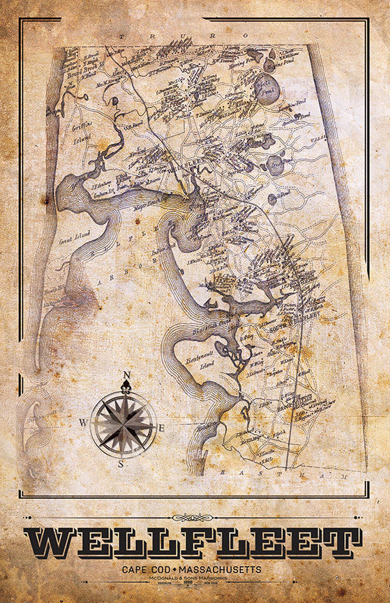 A Picture Chart of Cape Cod, Marthas Vineyard, and Nantucket - Art Source International
