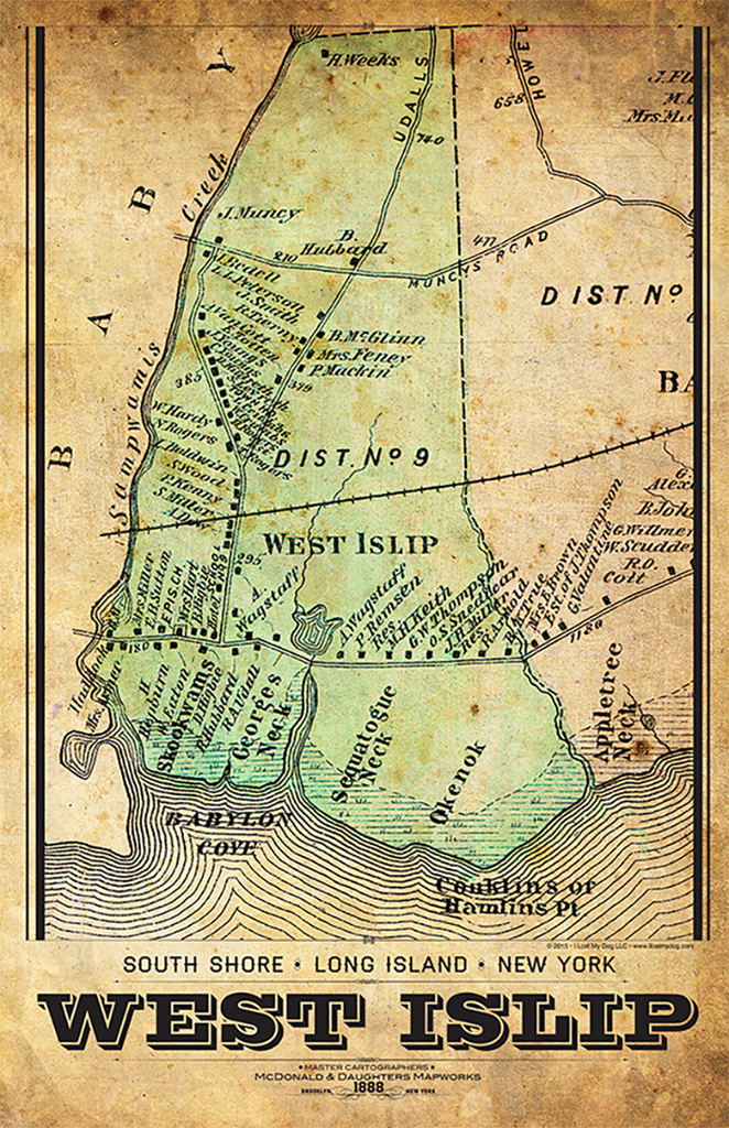 West Islip Vintage Map