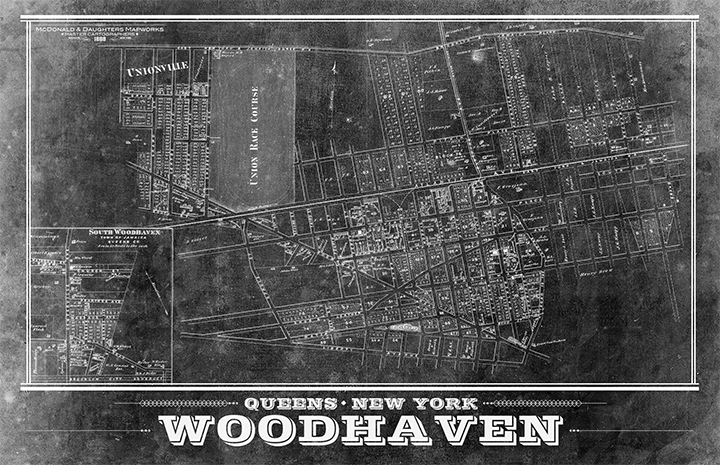 Woodhaven Vintage Remixed Map