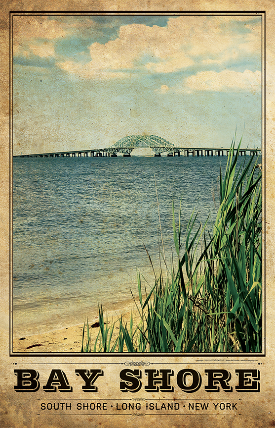 Bay Shore & Great South Bay Vintage Travel Poster