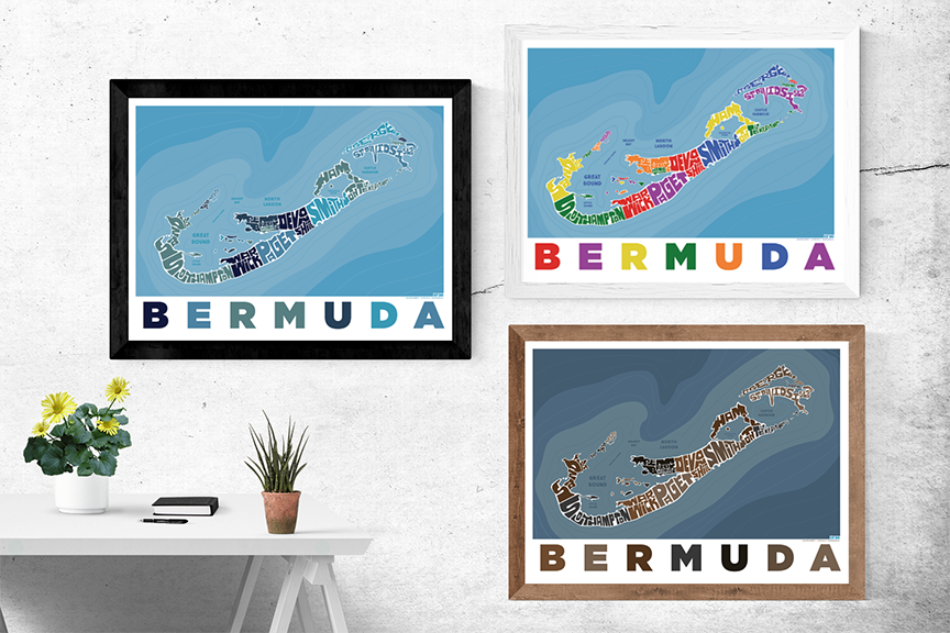 Bermuda Map Fridge Magnet - 1.75 X 2.75 Inch Metal & Hard Plastic Souvenir Magnet