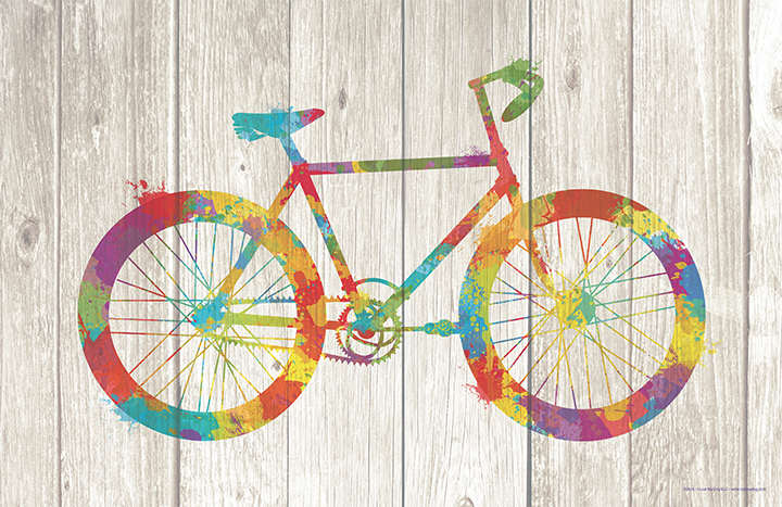 Bicycle Paint Splatter Silhouette