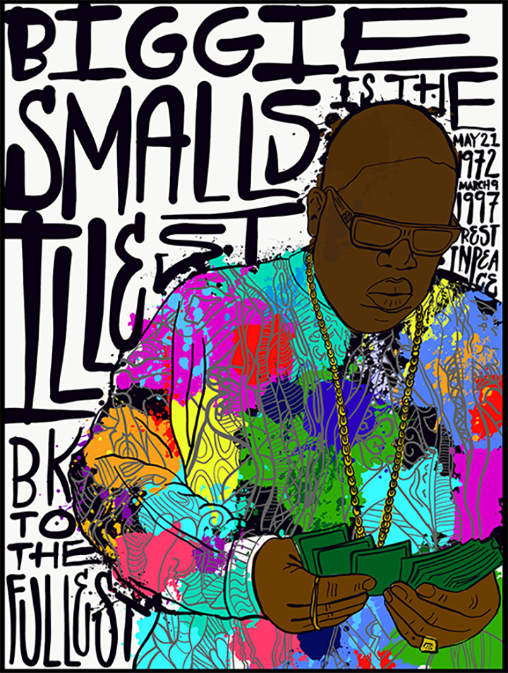 BIGGIE SMALLS Paint Splatter Illustration