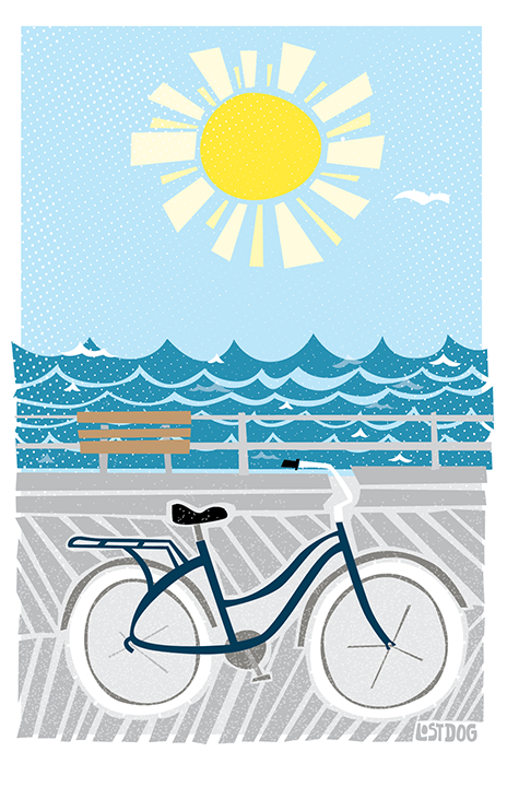 Boardwalk Bike Ride – LOST DOG Art & Frame Boardwalk Bike Ride – LOST DOG Art & Frame