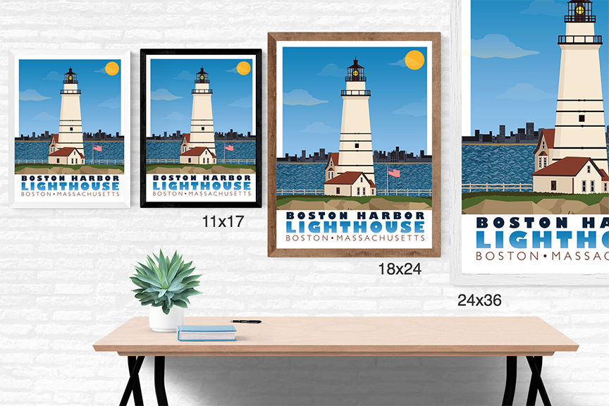 Boston Harbor Lighthouse Illustration