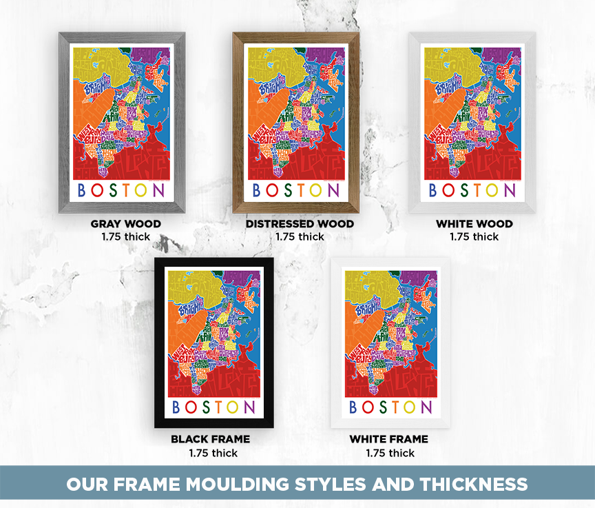 Boston Neighborhood Type Map – LOST DOG Art & Frame