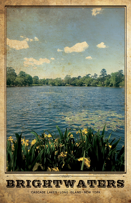 Brightwaters Lakes Vintage Travel Poster