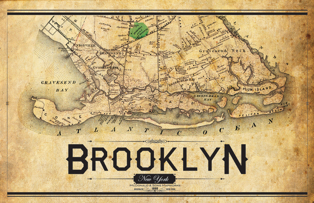 South Brooklyn Vintage Map