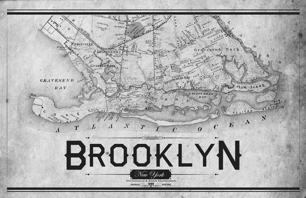 South Brooklyn Vintage Map