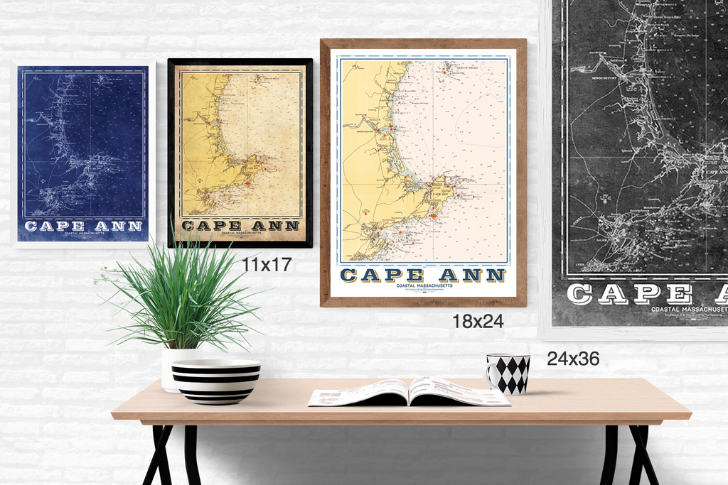 Cape Ann Vintage Nautical Map