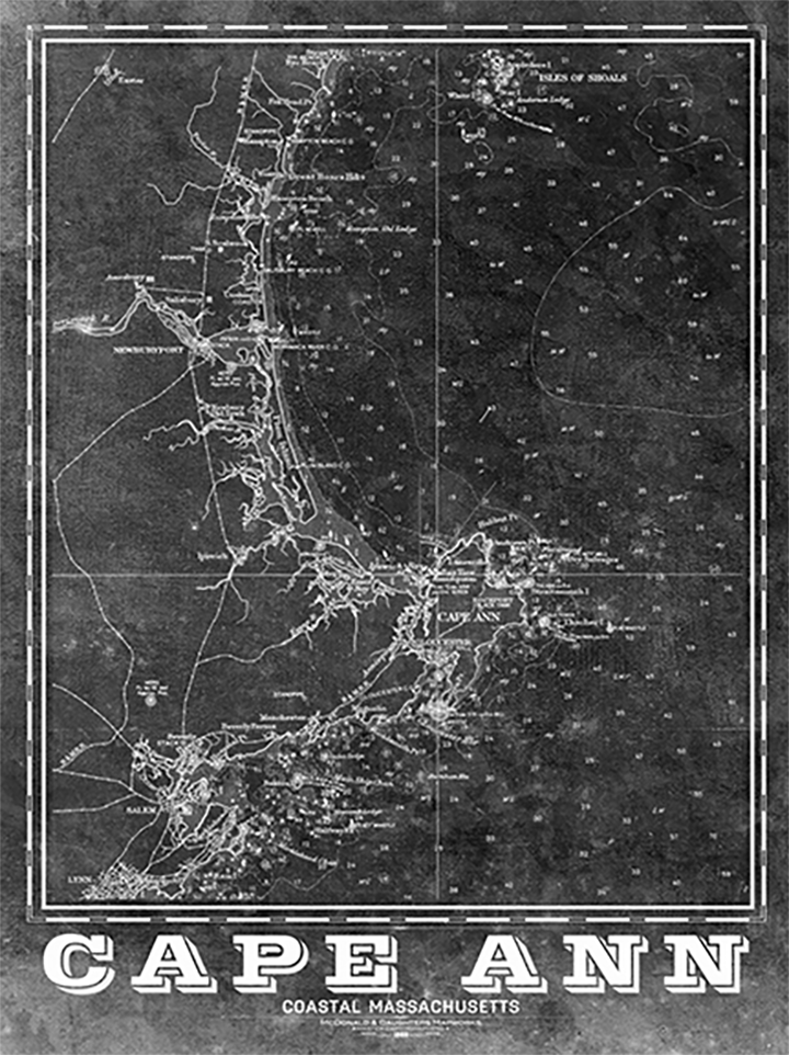 Cape Ann Vintage Nautical Map