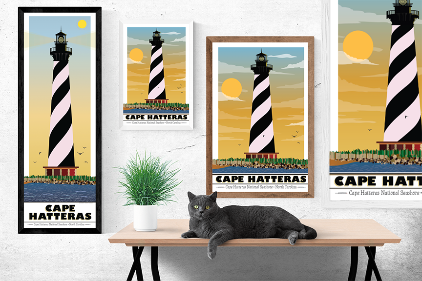 Cape Hatteras Lighthouse Illustration