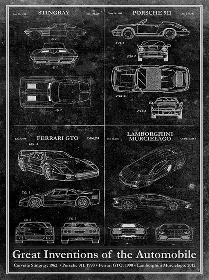 アメリカンラフランス社 自動車部品 設計図 手書き アンティーク 美術