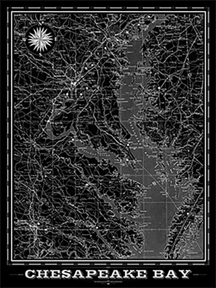 Chesapeake Bay Area Vintage Map