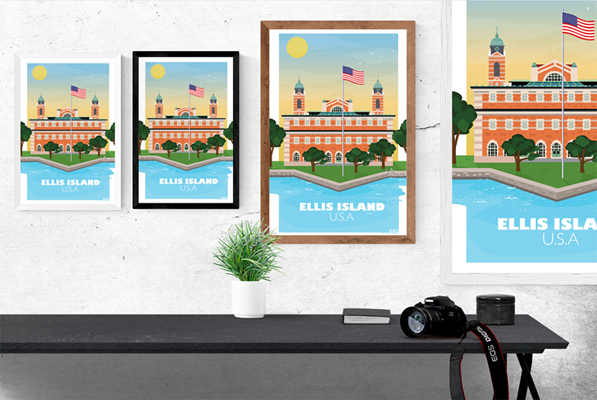 Ellis Island Illustration