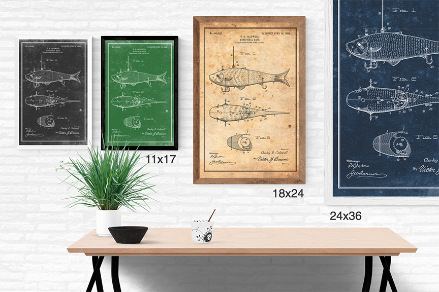 Fish Lure-Patent Invention Art – LOST DOG Art & Frame Fish Lure-Patent Invention Art – LOST DOG Art & Frame